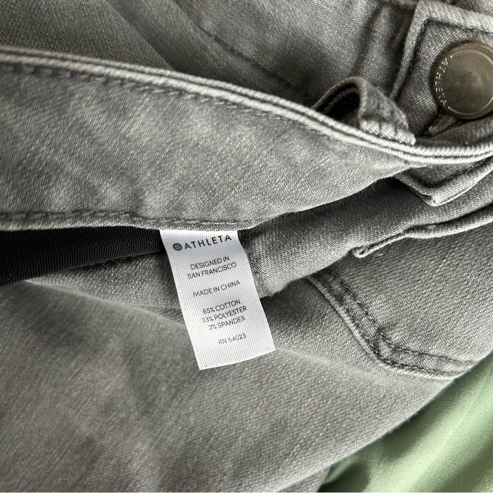 🩷ATHLETA SCULPTEK GRAY SKINNY MID RISE SKINNY JEANS POWER MESH STRETCH SIZE 6 - Picture 11 of 11
